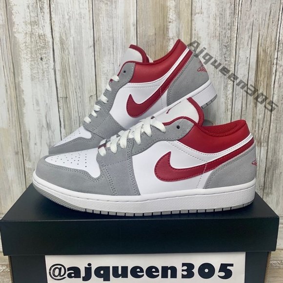 Jordan Shoes - Air Jordan 1 Low Smoke Grey Red